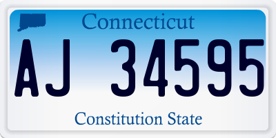 CT license plate AJ34595