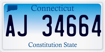 CT license plate AJ34664