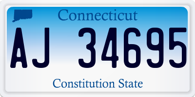CT license plate AJ34695