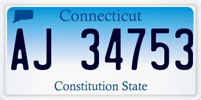 CT license plate AJ34753