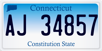CT license plate AJ34857