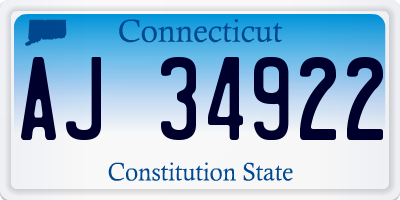 CT license plate AJ34922