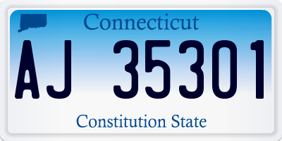 CT license plate AJ35301