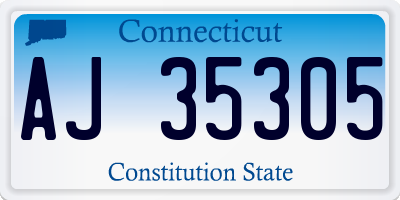 CT license plate AJ35305