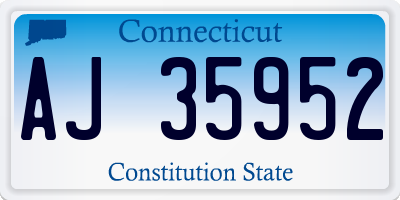 CT license plate AJ35952