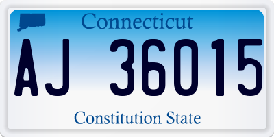 CT license plate AJ36015