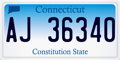 CT license plate AJ36340