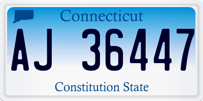 CT license plate AJ36447