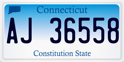 CT license plate AJ36558