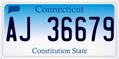 CT license plate AJ36679