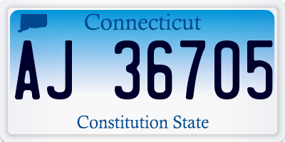 CT license plate AJ36705