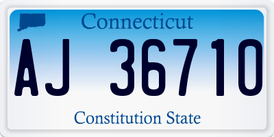 CT license plate AJ36710