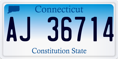 CT license plate AJ36714