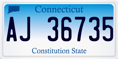 CT license plate AJ36735