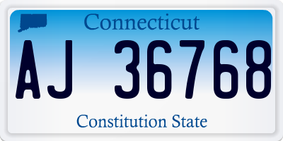 CT license plate AJ36768