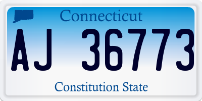 CT license plate AJ36773