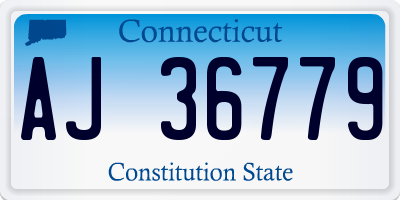 CT license plate AJ36779