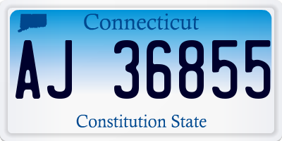 CT license plate AJ36855