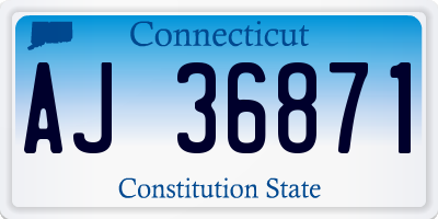 CT license plate AJ36871