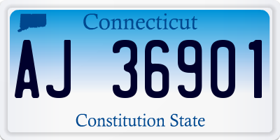 CT license plate AJ36901