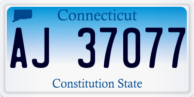 CT license plate AJ37077