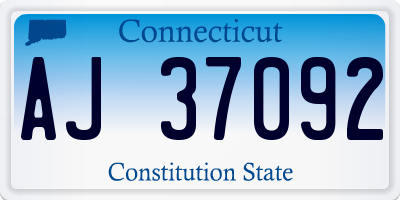 CT license plate AJ37092