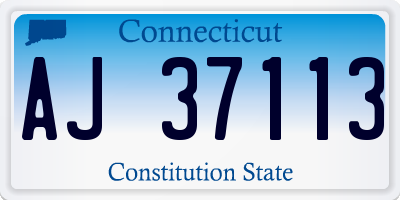 CT license plate AJ37113