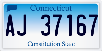 CT license plate AJ37167