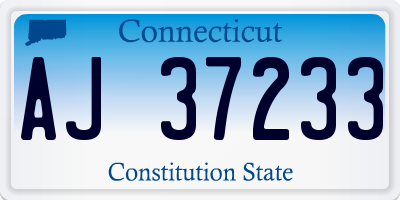 CT license plate AJ37233
