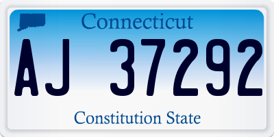 CT license plate AJ37292