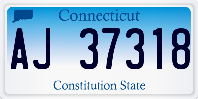CT license plate AJ37318