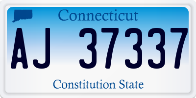 CT license plate AJ37337