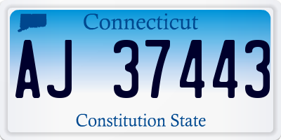 CT license plate AJ37443