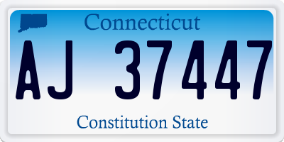 CT license plate AJ37447