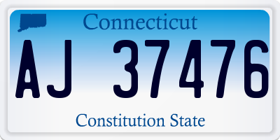 CT license plate AJ37476