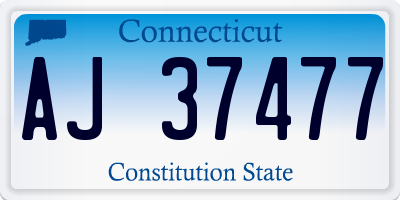 CT license plate AJ37477