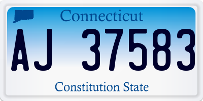 CT license plate AJ37583