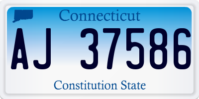 CT license plate AJ37586