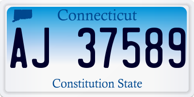CT license plate AJ37589