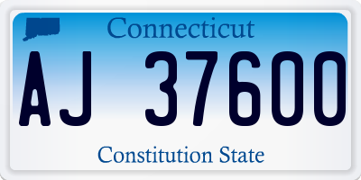 CT license plate AJ37600