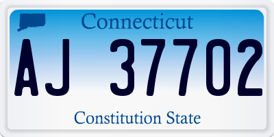 CT license plate AJ37702