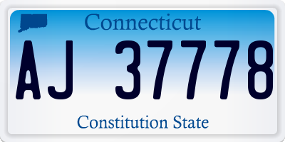 CT license plate AJ37778