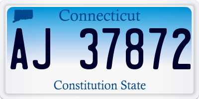 CT license plate AJ37872