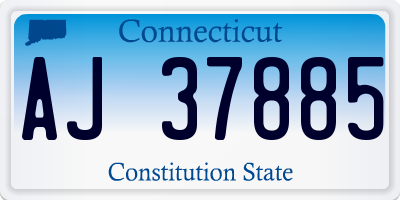 CT license plate AJ37885