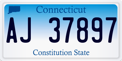 CT license plate AJ37897