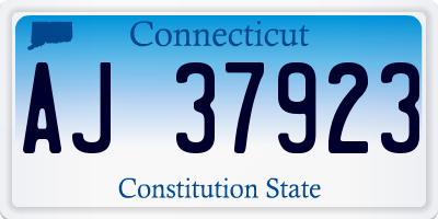 CT license plate AJ37923