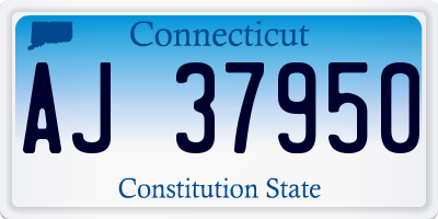 CT license plate AJ37950