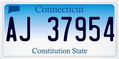 CT license plate AJ37954
