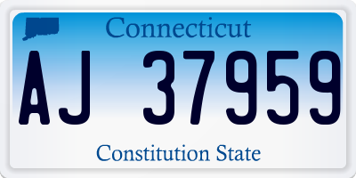 CT license plate AJ37959