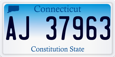 CT license plate AJ37963